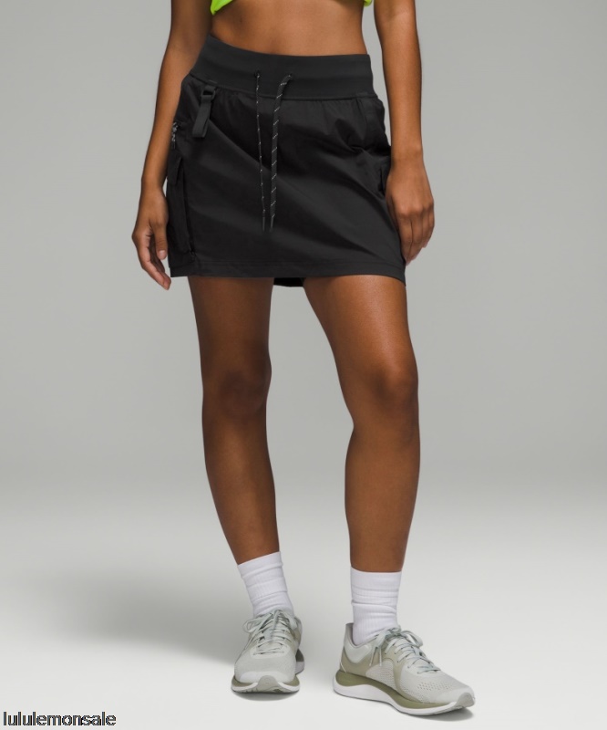 Lululemon Damen DELULU378 | Cargo-Hochhaus-Wanderrock Mit Mehreren Taschen Schwarz